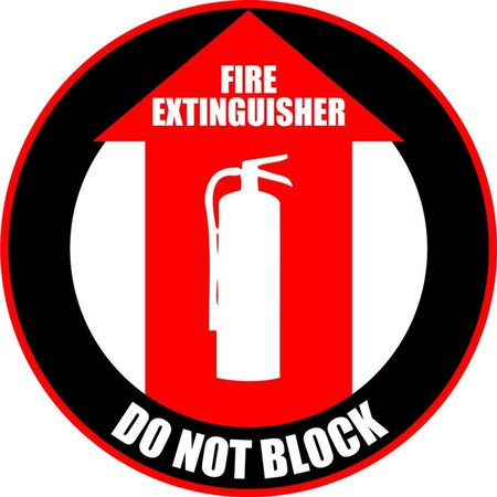 5S SUPPLIES Fire Extinguisher Do Not Block 32in Diameter Non Slip Floor Sign FS-FIREDNB-32